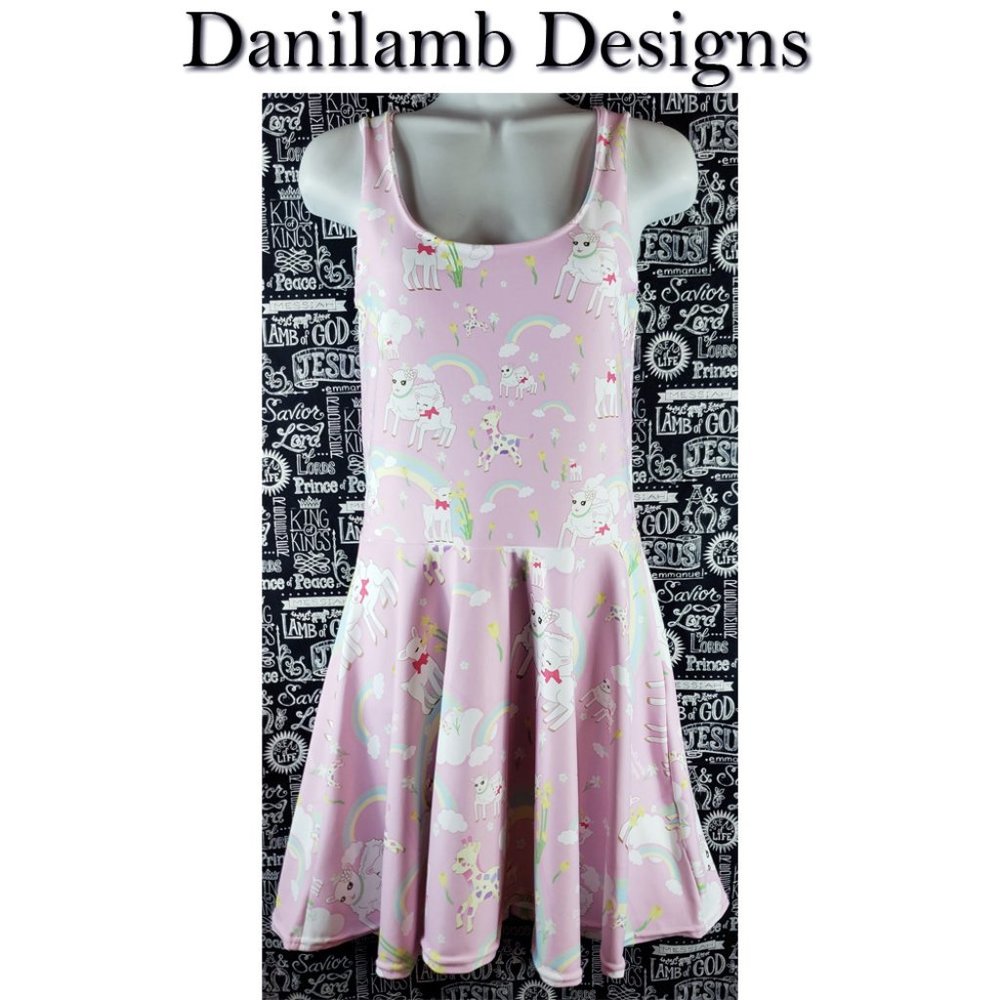 Danilamb Designs Rainbow Skater Dress Size Small